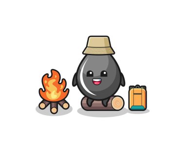 Yağ damlası çizgi filminin kamp çizimi, şirin bir tasarım.