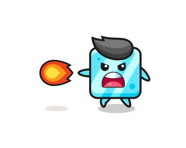 Şirin buz küpü maskotu ateş gücü, şirin tasarım.