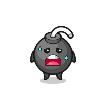 Bombanın yorgunluk karikatürü, şirin tasarım.