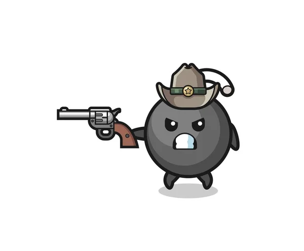 Die Bombe Cowboy Schießen Mit Einem Gewehr Niedliches Design — Stockvektor