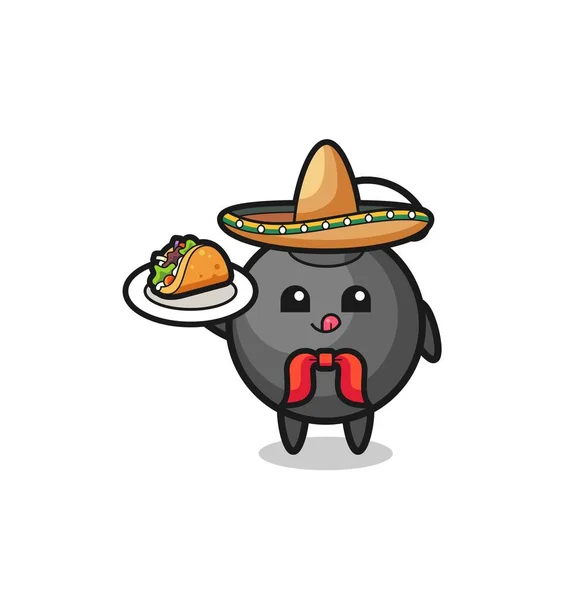 Bomb Mexikansk Kock Maskot Håller Taco Söt Design — Stock vektor