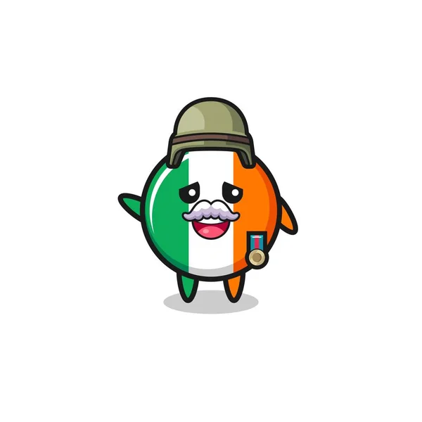 Bandera Irlanda Lindo Como Historieta Veterano Lindo Diseño — Vector de stock