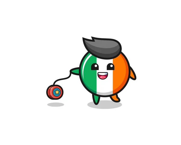 Desenho Animado Bandeira Irlandesa Bonito Jogando Yoyo Projeto Bonito —  Vetores de Stock