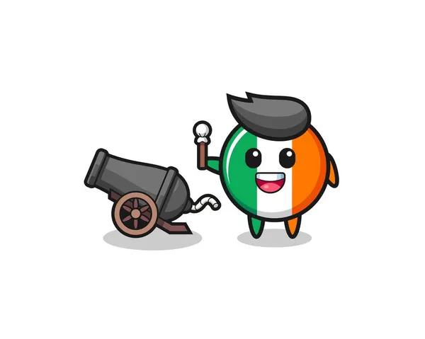 Bonito Irlanda Bandeira Atirar Usando Canhão Projeto Bonito —  Vetores de Stock