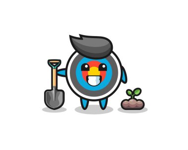 Şirin hedef okçuluk çizgi filmi ağaç tohumu ekiyor, şirin tasarım.