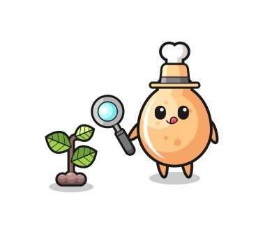 Şirin kızarmış tavuk otçusu bitkileri araştırıyor, şirin bir tasarım.