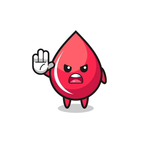 Αίμα Drop Χαρακτήρα Κάνει Στάση Χειρονομία Χαριτωμένο Σχεδιασμό — Διανυσματικό Αρχείο