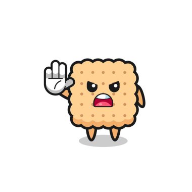 Kraker karakteri dur hareketi yapıyor, şirin tasarım