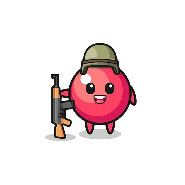 Mascote Cranberry Bonito Como Soldado Design Bonito — Vetor de Stock