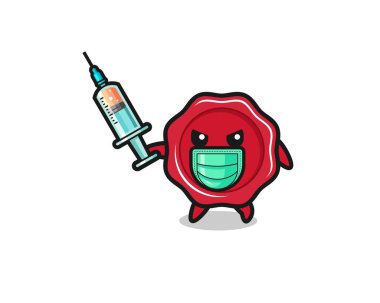 Virüsle savaşmak için kullanılan balmumunun çizimi, şirin bir tasarım.