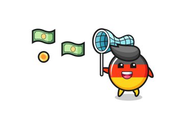 Alman bayrağının uçan para yakalama, şirin tasarım