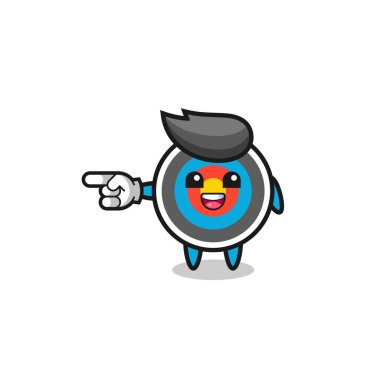 Okçuluk çizgi filmini hedef al. Sol işaret eden, şirin bir tasarım.