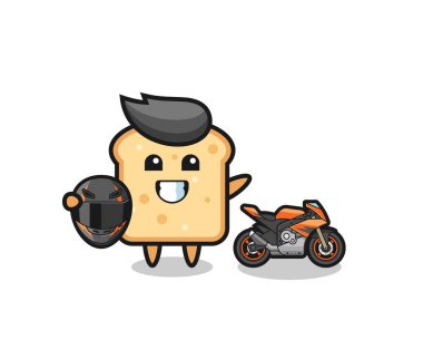 Şirin ekmek çizgi filmi motosiklet yarışçısı, şirin tasarım.