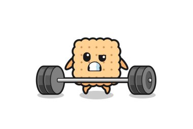 Kraker çizgi filmi halteri kaldırıyor, şirin tasarım.