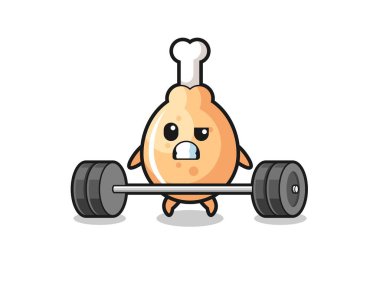 Kızarmış tavuğun halter kaldırışı, şirin bir tasarım.