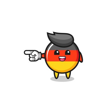 Alman bayrak karikatürü sol işaret eden, şirin tasarımı olan