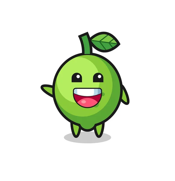 Limão Feliz Personagem Mascote Bonito Design Bonito —  Vetores de Stock