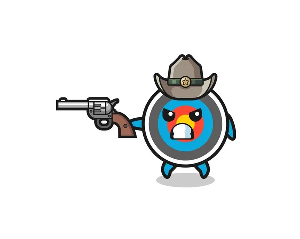 Objetivo Tiro Con Arco Vaquero Disparando Con Arma Lindo Diseño — Vector de stock