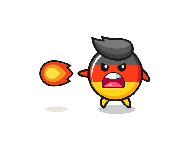 Linda Bandera Alemania Mascota Está Disparando Poder Fuego Lindo Diseño — Archivo Imágenes Vectoriales