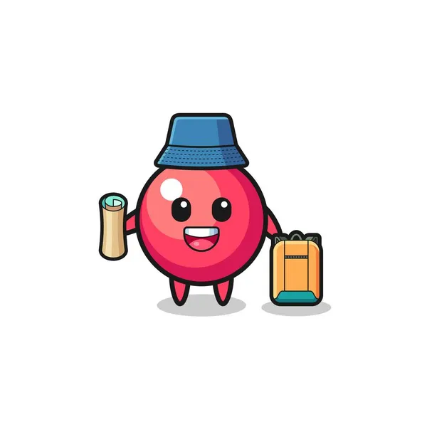 Cranberry Mascot Character Hiker Cute Design — Stock Vector