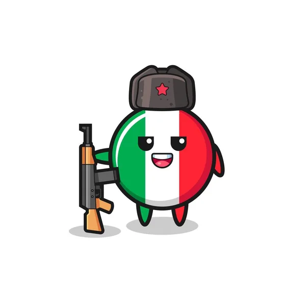 Lindo Italia Bandera Dibujos Animados Como Ejército Ruso Lindo Diseño — Vector de stock