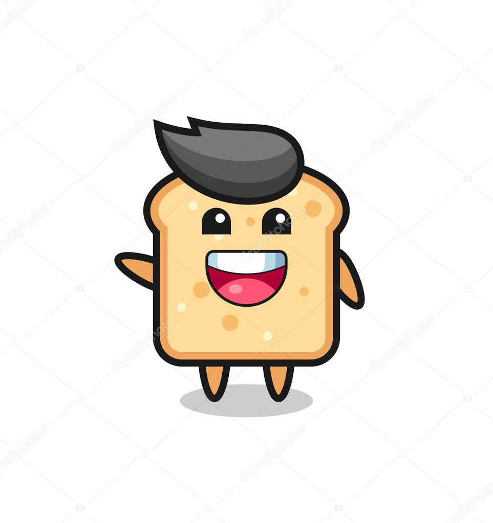 happy bread cute mascot character , cute design