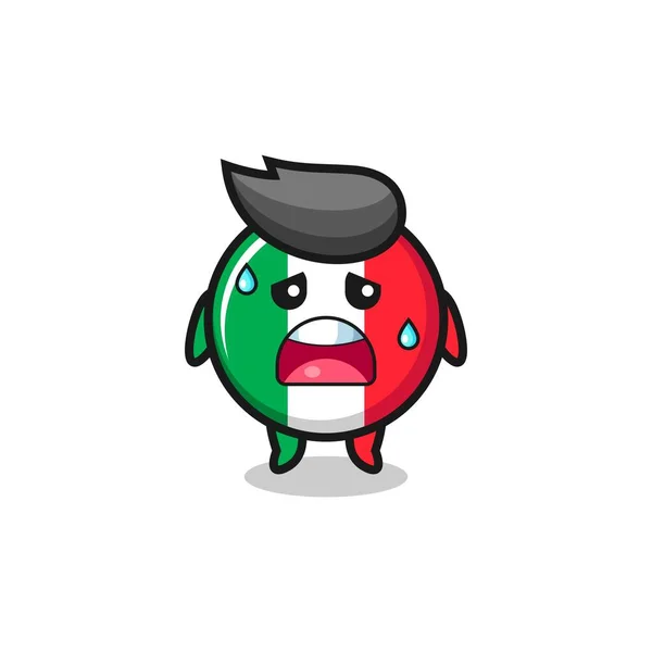 意大利国旗的疲劳漫画 可爱的设计 — 图库矢量图片