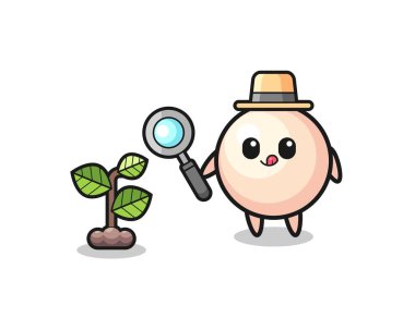 Şirin bir inci şifalı bitki araştırmacısı, şirin bir tasarım.