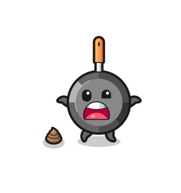 Kızartma tavası. Kakayla karşılaşmak şaşırtıcı, sevimli tasarım.