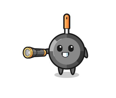 El feneri tutan tava maskotu, şirin tasarım.