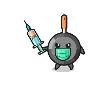 Virüsle savaşmak için tavanın çizimi, şirin tasarım.