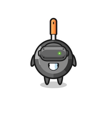 Şirin tava VR kulaklık kullanıyor, şirin tasarım.