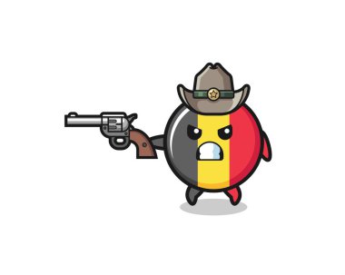 Belçika bayrağı kovboyu silahla vuruldu, şirin bir tasarım.