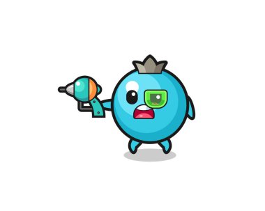 Sevimli yabanmersini elinde silah, şirin tasarım.