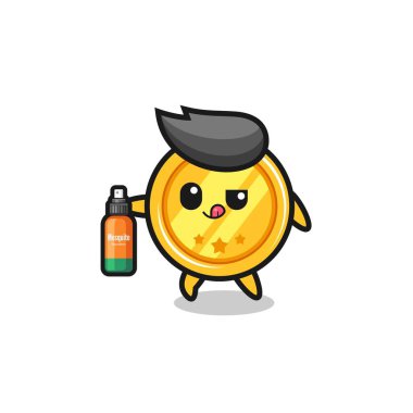 İçinde sivrisinek kovucu, şirin bir tasarım olan sevimli bir madalya.