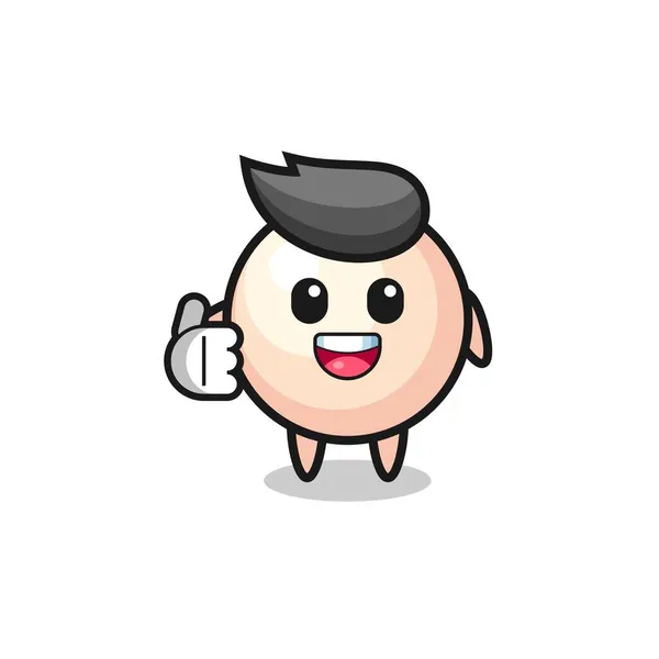 Pearl Mascot Doing Thumbs Gesture Cute Design — Stock Vector