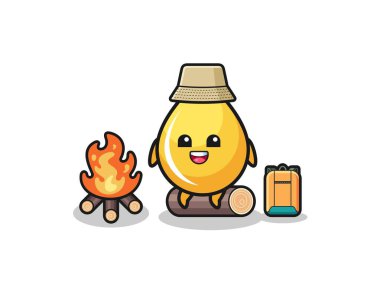 Bal damlası çizgi filminin kamp çizimi, şirin bir tasarım.