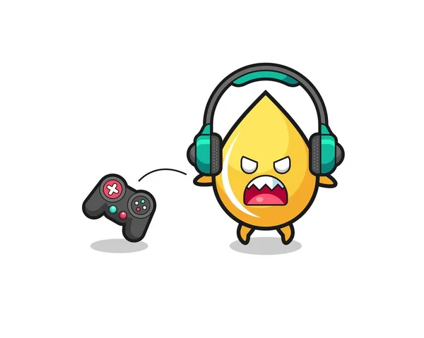 Miel Gota Gamer Mascota Está Enojado Lindo Diseño — Vector de stock