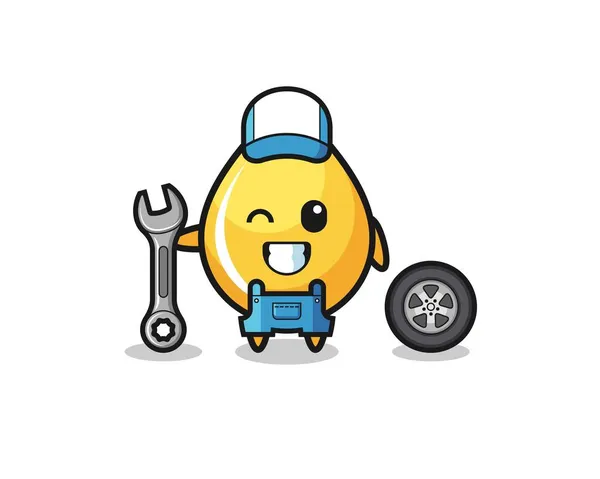 Honey Drop Character Mechanic Mascot Cute Design — Stock Vector