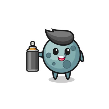 Grafiti bombacısı olarak sevimli asteroit, şirin bir tasarım.