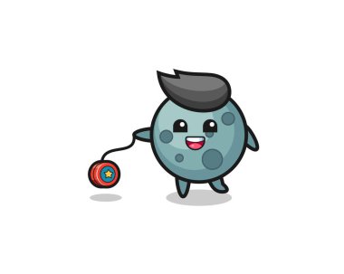 Şirin asteroit çizgi filmi yoyo oynuyor, şirin tasarım.