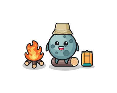 Asteroit çizgi filminin kamp çizimi, şirin bir tasarım.