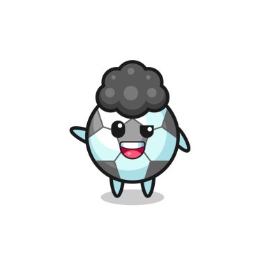 Afro çocuk rolünde futbol karakteri, şirin tasarım.