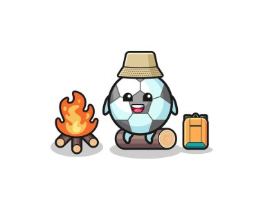 Futbol çizgi filminin kamp çizimi, şirin bir tasarım.