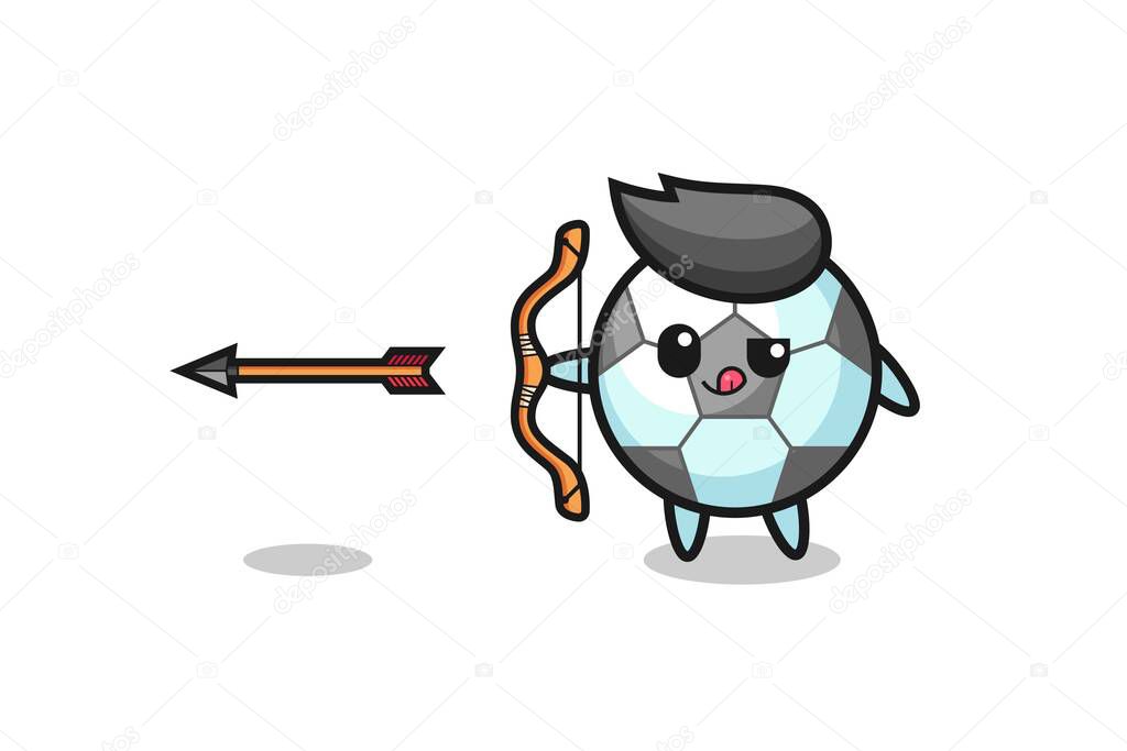 illustration of football character doing archery , cute design