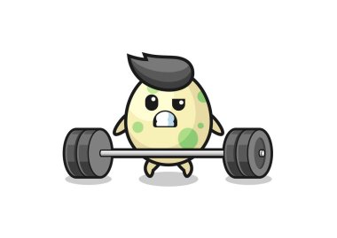 benekli yumurta halteri kaldırma karikatürü, şirin tasarım.