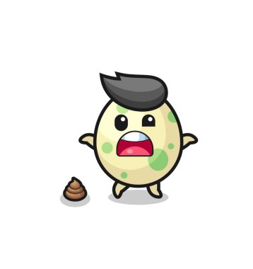 Benekli yumurta toprağı kakayla karşılaştığına şaşırdı, şirin tasarım.