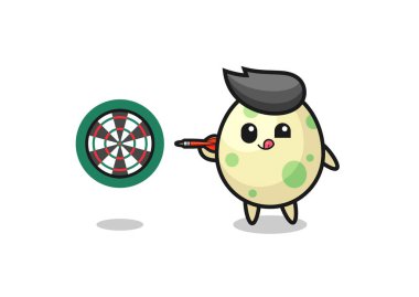 Şirin benekli yumurta dart oynuyor, şirin tasarım.