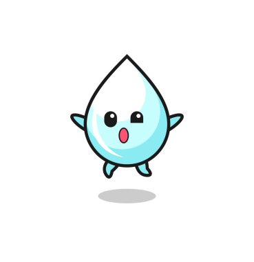 Süt damlası karakteri zıplama hareketi, şirin tasarım