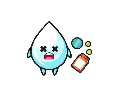 Aşırı dozda süt damlası karakteri, şirin tasarım